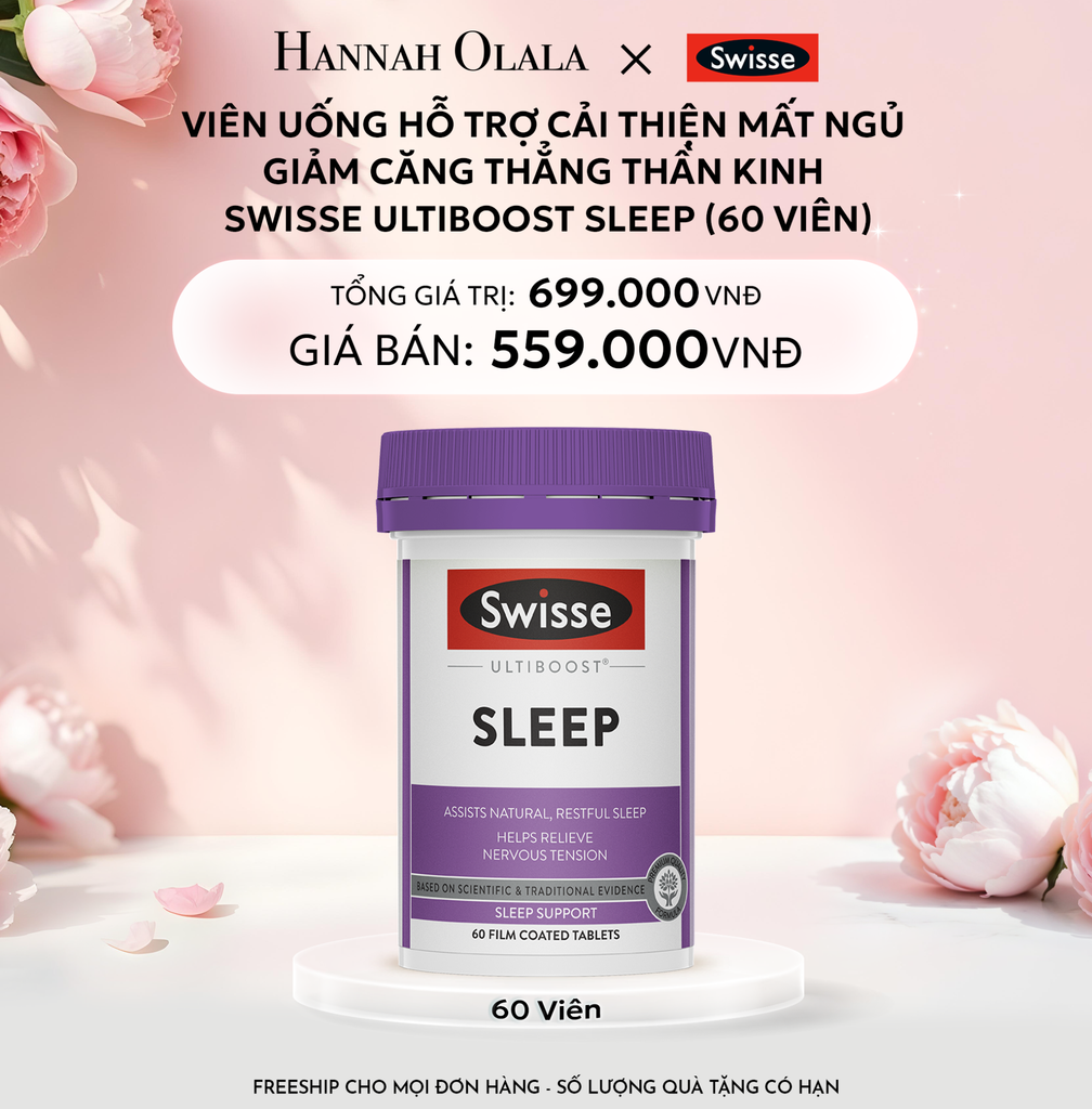  E826: DEAL 4: VIÊN UỐNG HỖ TRỢ CẢI THIỆN MẤT NGỦ GIẢM CĂNG THẲNG THẦN KINH SWISSE ULTIBOOST SLEEP (60 VIÊN) 