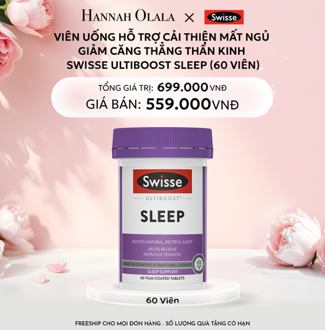  E826: DEAL 4: VIÊN UỐNG HỖ TRỢ CẢI THIỆN MẤT NGỦ GIẢM CĂNG THẲNG THẦN KINH SWISSE ULTIBOOST SLEEP (60 VIÊN) 
