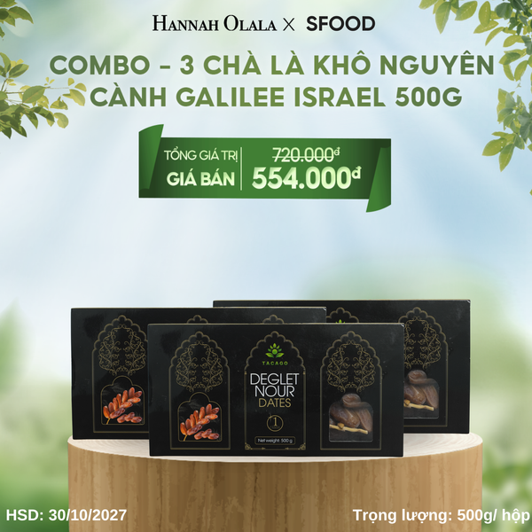  E42_DEAL 4: COMBO - 3 CHÀ LÀ KHÔ NGUYÊN CÀNH GALILEE ISRAEL 500G 