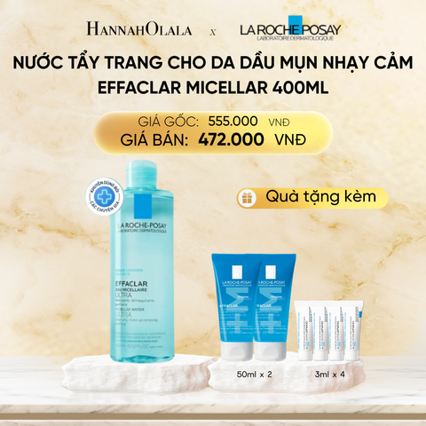  DEAL 4: NƯỚC TẨY TRANG CHO DA DẦU MỤN NHẠY CẢM EFFACLAR MICELLAR 400ML 