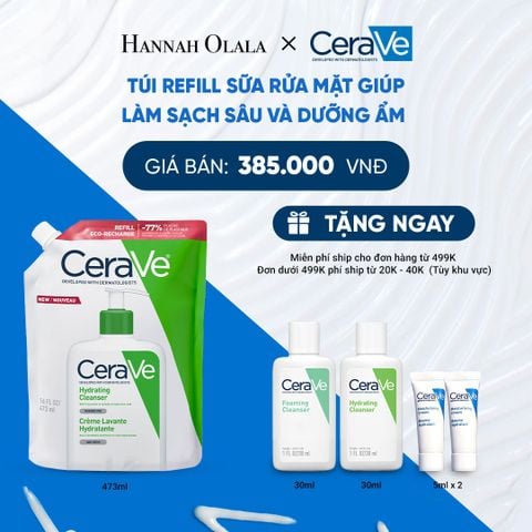  TÚI REFILL SỮA RỬA MẶT GIÚP LÀM SẠCH SÂU VÀ DƯỠNG ẨM CERAVE HYDRATING CLEANSER 473ML - B34 