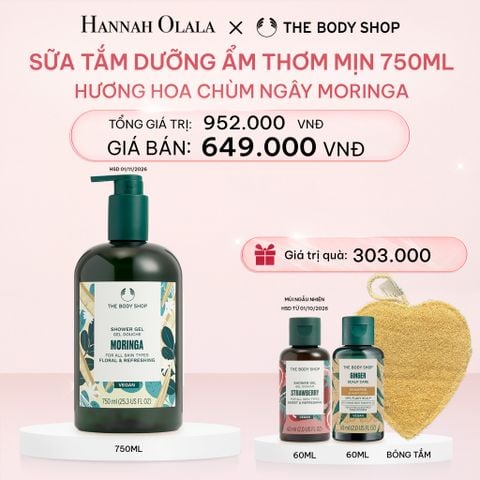  E383_DEAL 4: SỮA TẮM DƯỠNG ẨM DA HƯƠNG HOA CHÙM NGÂY MORINGA SHOWER GEL 750ML 