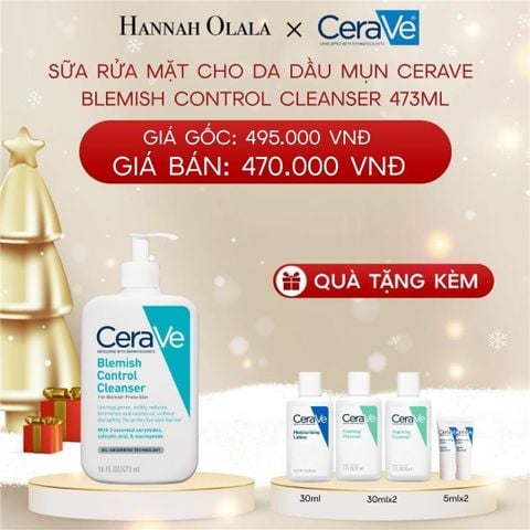  A953_DEAL 4 SỮA RỬA MẶT CHO DA DẦU MỤN CERAVE BLEMISH CONTROL CLEANSER 473ML 