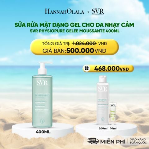  DEAL 04: SỮA RỬA MẶT DẠNG GEL CHO DA NHẠY CẢM SVR PHYSIOPURE GELEE MOUSSANTE 400ML 