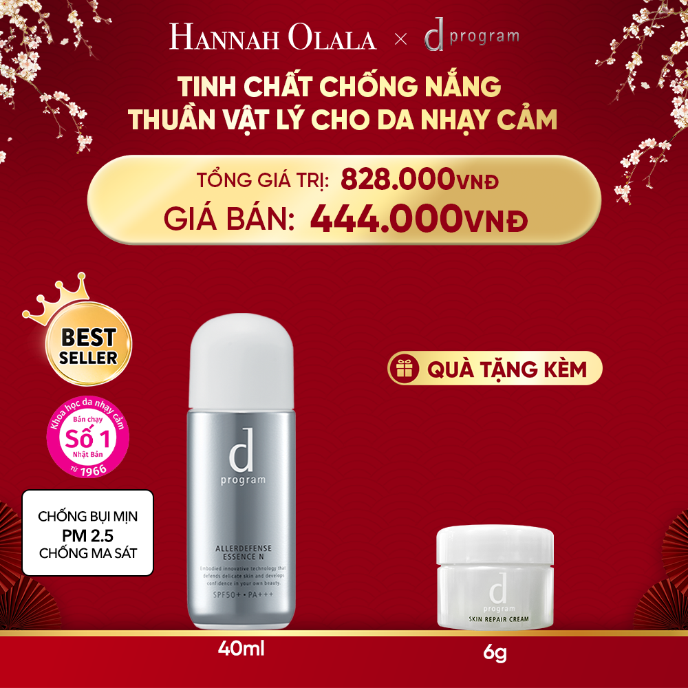  A328_DEAL 4: TINH CHẤT CHỐNG NẮNG KIỀM DẦU AN TOÀN CHO DA NHẠY CẢM D PROGRAM ALLERDEFENSE ESSENSE 40ML 