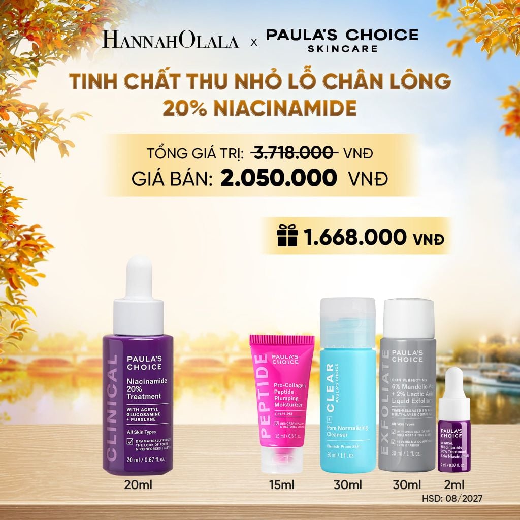  TINH CHẤT GIÚP THU NHỎ LỖ CHÂN LÔNG VÀ LÀM SÁNG DA 20% NIACINAMIDE 20ML - DEAL 4 - E26 