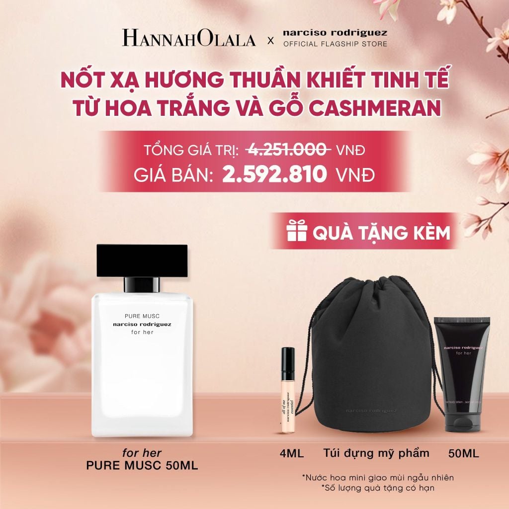  NƯỚC HOA NỮ NARCISO RODRIGUEZ PURE MUSC FOR HER EAU DE PARFUM 50ML - DEAL 4 - A3020 