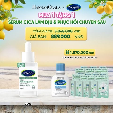  TINH CHẤT LÀM DỊU VÀ PHỤC HỒI CHUYÊN SÂU CETAPHIL SOOTHING AND COMFORTING CICA RESTORING SERUM 30ML DEAL 4: 