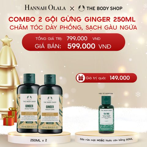  DEAL 4: COMBO CHĂM TÓC DÀY PHỒNG, GIẢM GÃY RỤNG, SẠCH GÀU NGỨA GINGER 250ML - 2X DẦU GỘI 