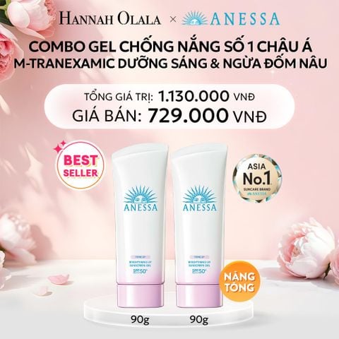  E377: DEAL 4: (1.10 - 4.10) COMBO GEL CHỐNG NẮNG DƯỠNG SÁNG NÂNG TÔNG & HIỆU CHỈNH SẮC TÍM ANESSA BRIGHTENING GEL SPF50+ PA++++ 90GX2 