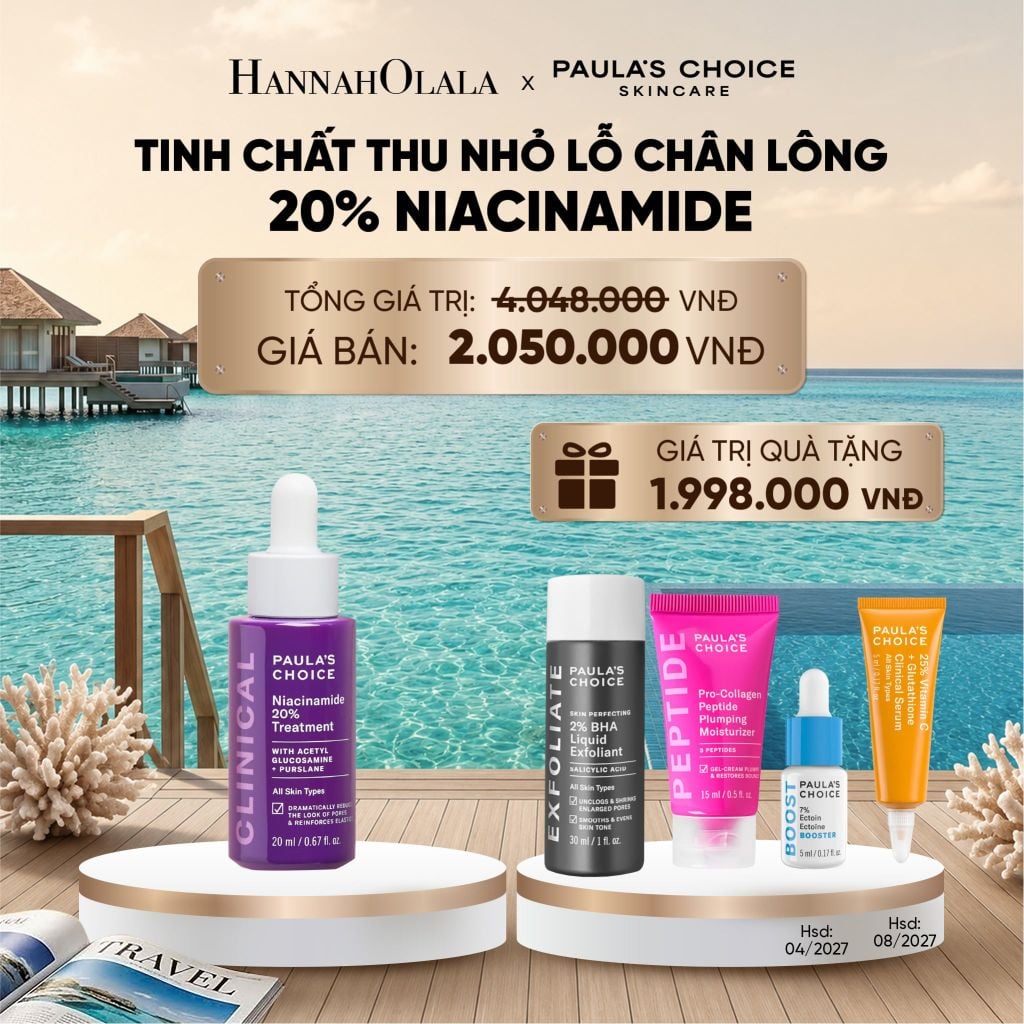  TINH CHẤT SE KHÍT LỖ CHÂN LÔNG VÀ LÀM MỜ THÂM MỤN NIACINAMIDE 20% 20ML - DEAL 4 