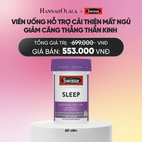 VIÊN UỐNG HỖ TRỢ CẢI THIỆN MẤT NGỦ GIẢM CĂNG THẲNG THẦN KINH SWISSE ULTIBOOST SLEEP (60 VIÊN)_A408 