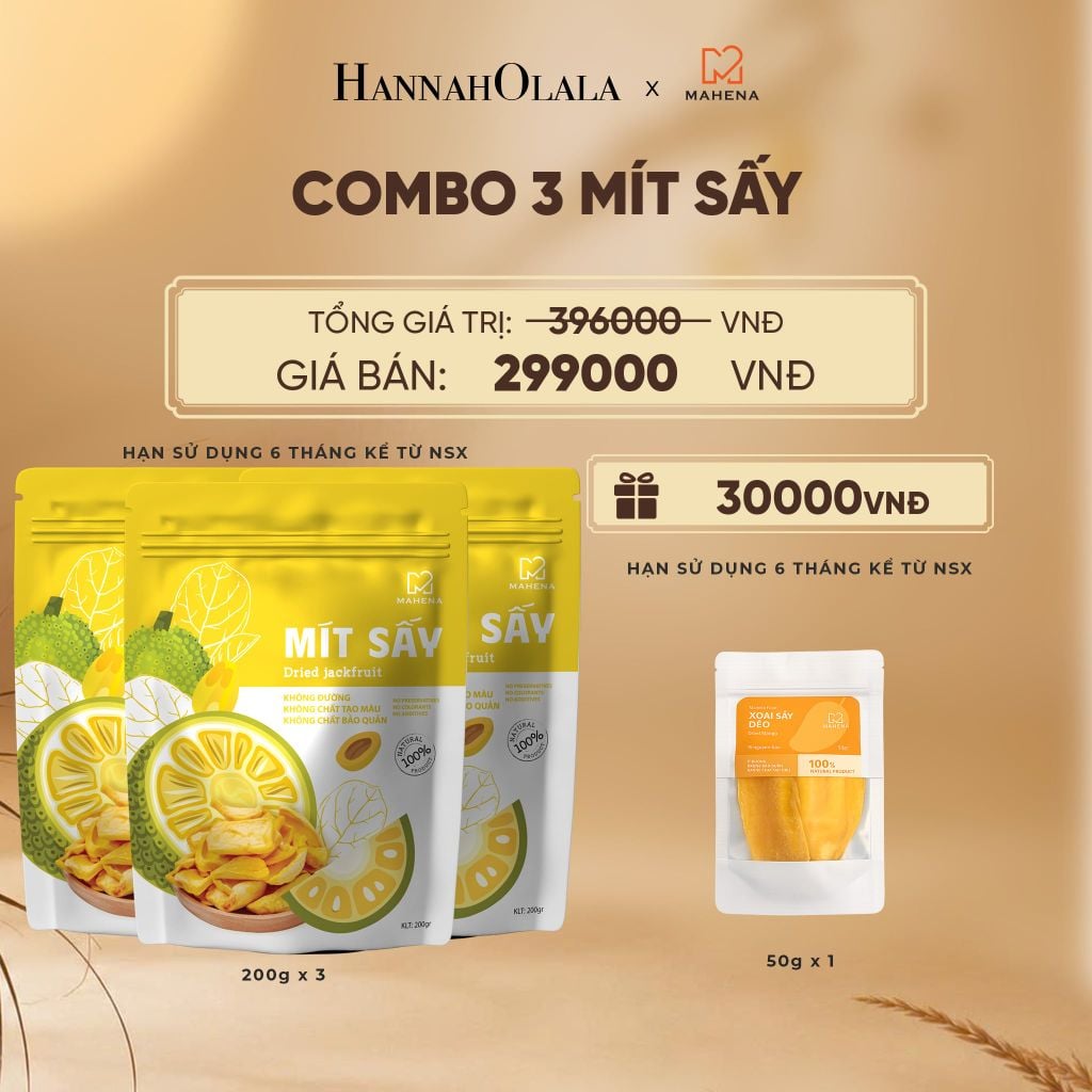  COMBO 3 MÍT SẤY 200G TẶNG 1 XOÀI SẤY DẺO 50G DEAL 4: - E137 