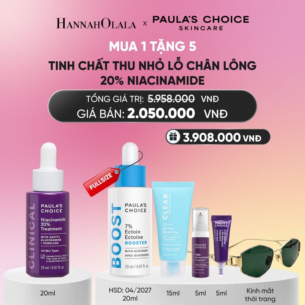  TINH CHẤT SE KHÍT LỖ CHÂN LÔNG VÀ LÀM MỜ THÂM MỤN NIACINAMIDE 20% 20ML - DEAL 4_A759 