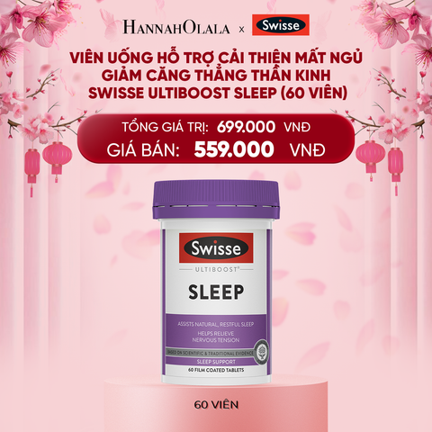  DEAL 4: VIÊN UỐNG HỖ TRỢ CẢI THIỆN MẤT NGỦ GIẢM CĂNG THẲNG THẦN KINH SWISSE ULTIBOOST SLEEP (60 VIÊN) 