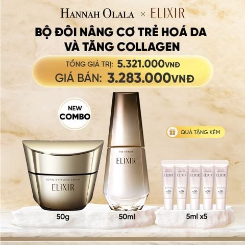  COMBO SERUM KÍCH HOẠT TRẺ HÓA LÀN DA EIS THE SERUM AA 50ML & KEM DƯỠNG CẢI THIỆN CHẢY XỆ NGĂN NGỪA LÃO HÓA ELIXIR TOTAL V FIRMING CREAM 50G - DEAL 4 