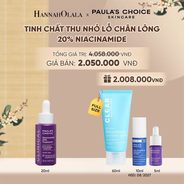  TINH CHẤT SE KHÍT LỖ CHÂN LÔNG VÀ LÀM MỜ THÂM MỤN NIACINAMIDE 20% 20ML - DEAL 4 - A1862 