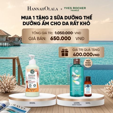  MUA 1 TẶNG 2 SỮA DƯỠNG THỂ DƯỠNG ẨM CHO DA RẤT KHÔ TẶNG SỮA TẮM HƯƠNG HOA SỨ TIARÉ MONOI + MINI SỮA TẮM HƯƠNG BIỂN_ D545 
