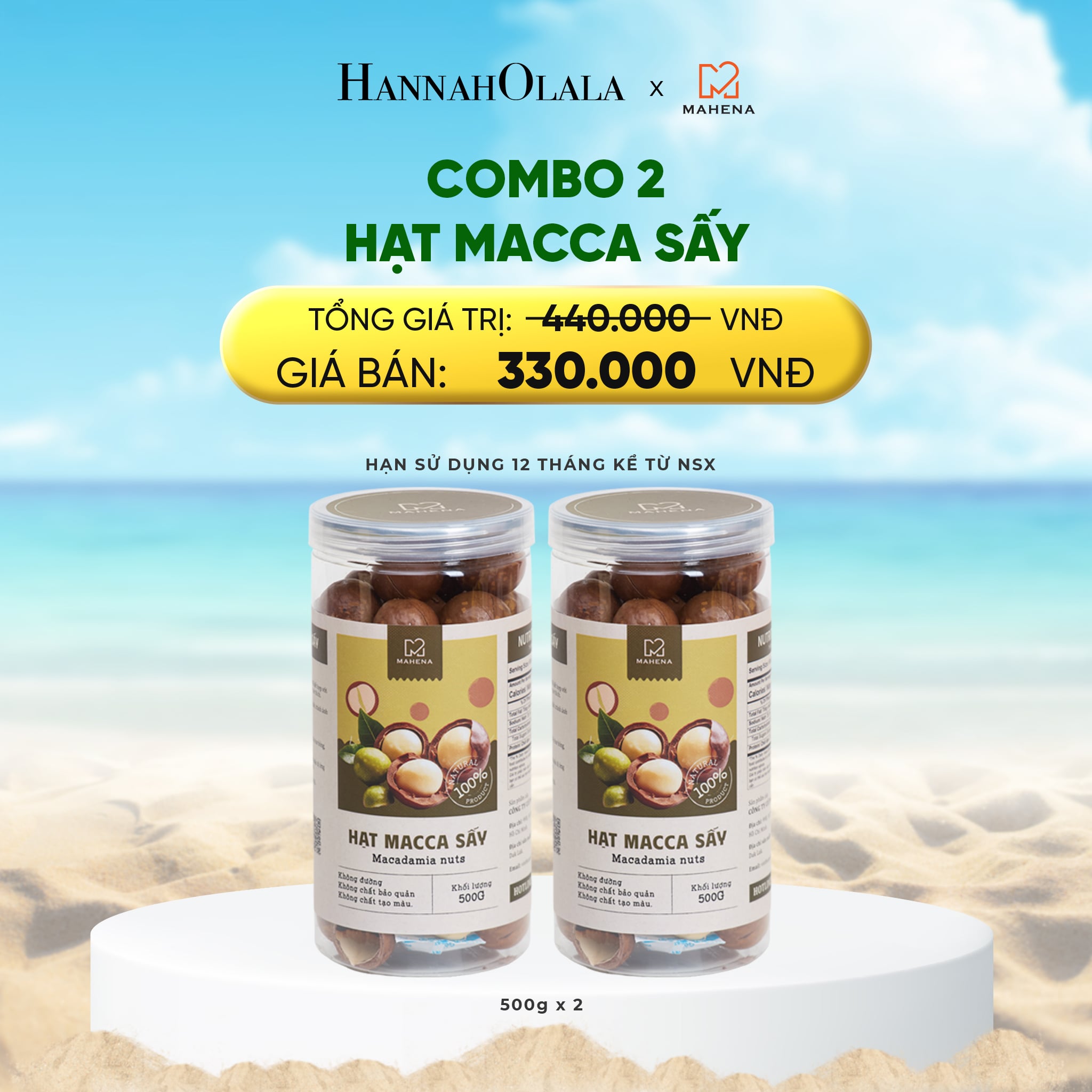 Combo 2 Macca Sấy 500g