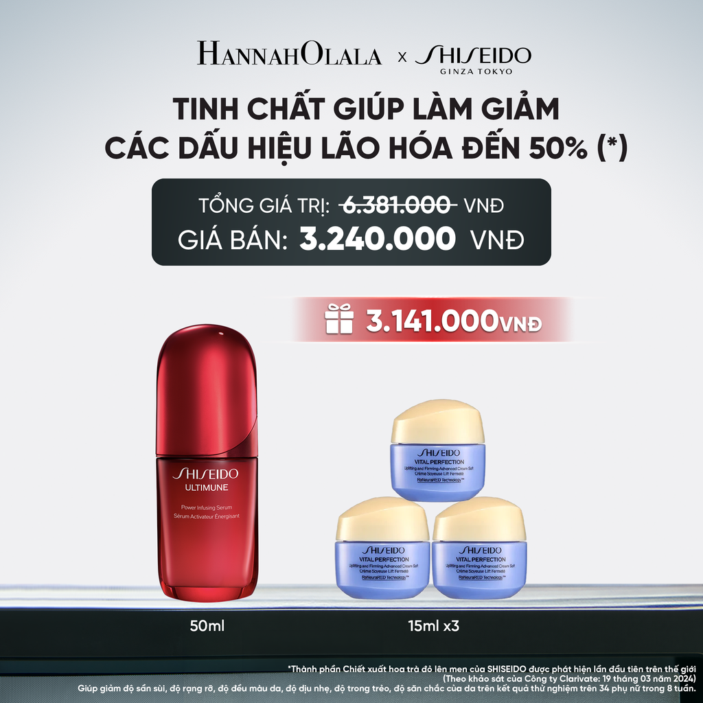  TINH CHẤT DƯỠNG DA SHISEIDO ULTIMUNE POWER INFUSING 4.0 SERUM 50ML - DEAL 4 