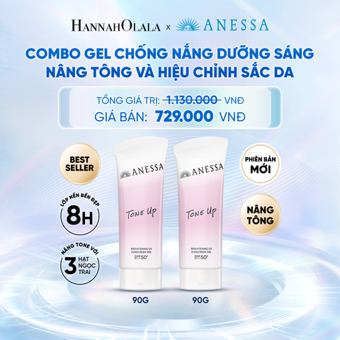  [PHIÊN BẢN MỚI] COMBO GEL CHỐNG NẮNG DƯỠNG SÁNG NÂNG TÔNG & HIỆU CHỈNH SẮC TÍM ANESSA TONE UP UV GEL SPF50+ PA++++ 90GX2 - DEAL 4 - C32 