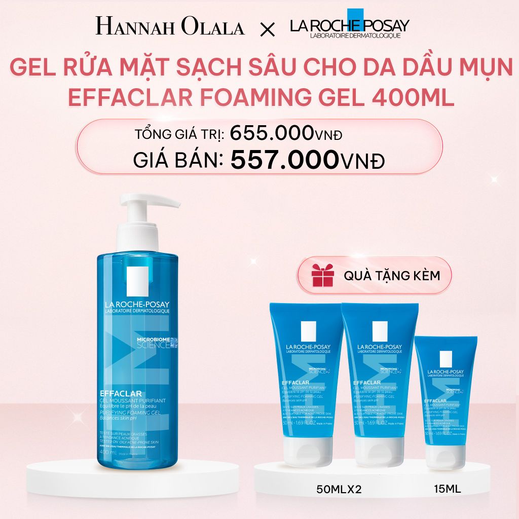  E989_DEAL 4: GEL RỬA MẶT SẠCH SÂU CHO DA DẦU MỤN EFFACLAR FOAMING GEL 400ML 