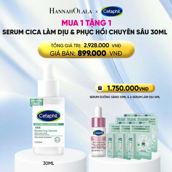  TINH CHẤT LÀM DỊU VÀ PHỤC HỒI CHUYÊN SÂU CETAPHIL SOOTHING AND COMFORTING CICA RESTORING SERUM 30ML - DEAL 4: 