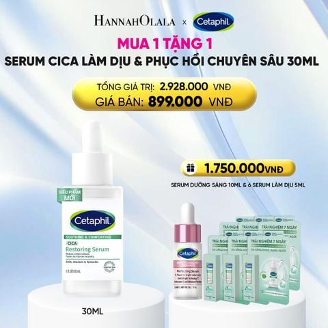  TINH CHẤT LÀM DỊU VÀ PHỤC HỒI CHUYÊN SÂU CETAPHIL SOOTHING AND COMFORTING CICA RESTORING SERUM 30ML - DEAL 4: 