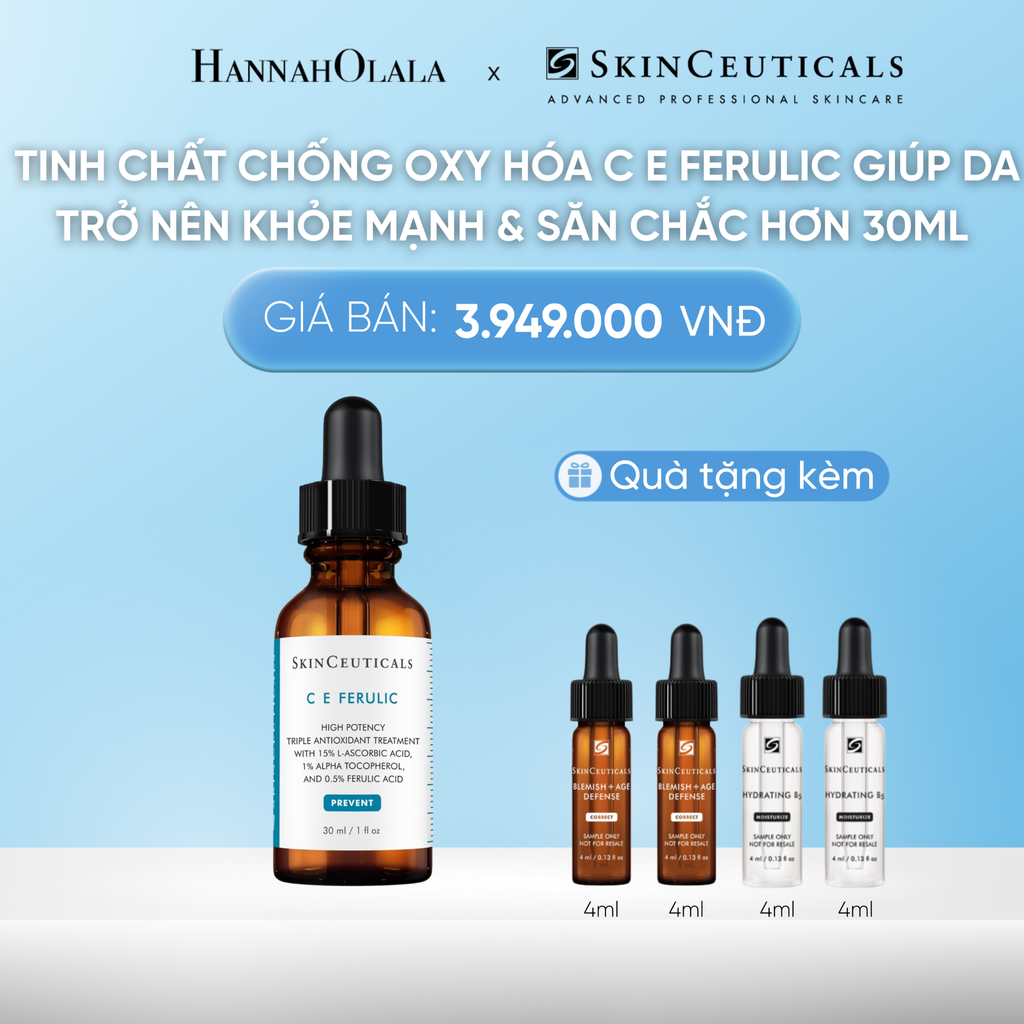  DEAL 4 TINH CHẤT CHỐNG OXY HÓA C E FERULIC GIÚP DA TRỞ NÊN KHỎE MẠNH & SĂN CHẮC HƠN 30ML 