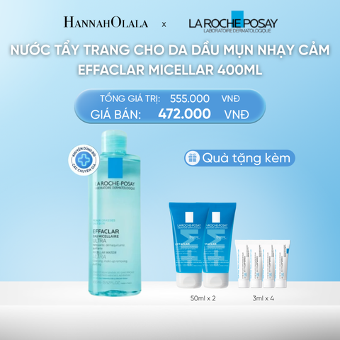  DEAL 4: NƯỚC TẨY TRANG CHO DA DẦU MỤN NHẠY CẢM EFFACLAR MICELLAR 400ML 
