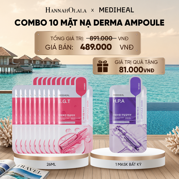  MEDIHEAL MẶT NẠ DERMA AMPOULE MASK 26ML (COMBO 10 MIẾNG) BẤT KỲ_ D1268 