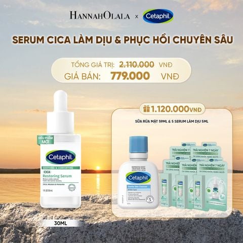  TINH CHẤT LÀM DỊU VÀ PHỤC HỒI CHUYÊN SÂU CETAPHIL SOOTHING AND COMFORTING CICA RESTORING SERUM 30ML DEAL 4: - B582 