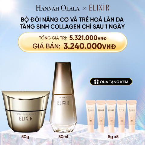  DEAL 4: COMBO SERUM KÍCH HOẠT TRẺ HÓA LÀN DA EIS THE SERUM AA 50ML & KEM DƯỠNG CẢI THIỆN CHẢY XỆ NGĂN NGỪA LÃO HÓA ELIXIR TOTAL V FIRMING CREAM 50G 