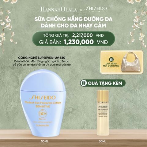  DEAL 4: SỮA CHỐNG NẮNG CHO DA NHẠY CẢM SHISEIDO GSC PERFECT SUN PROTECTOR LOTION SENSITIVE SPF50+ 50ML 