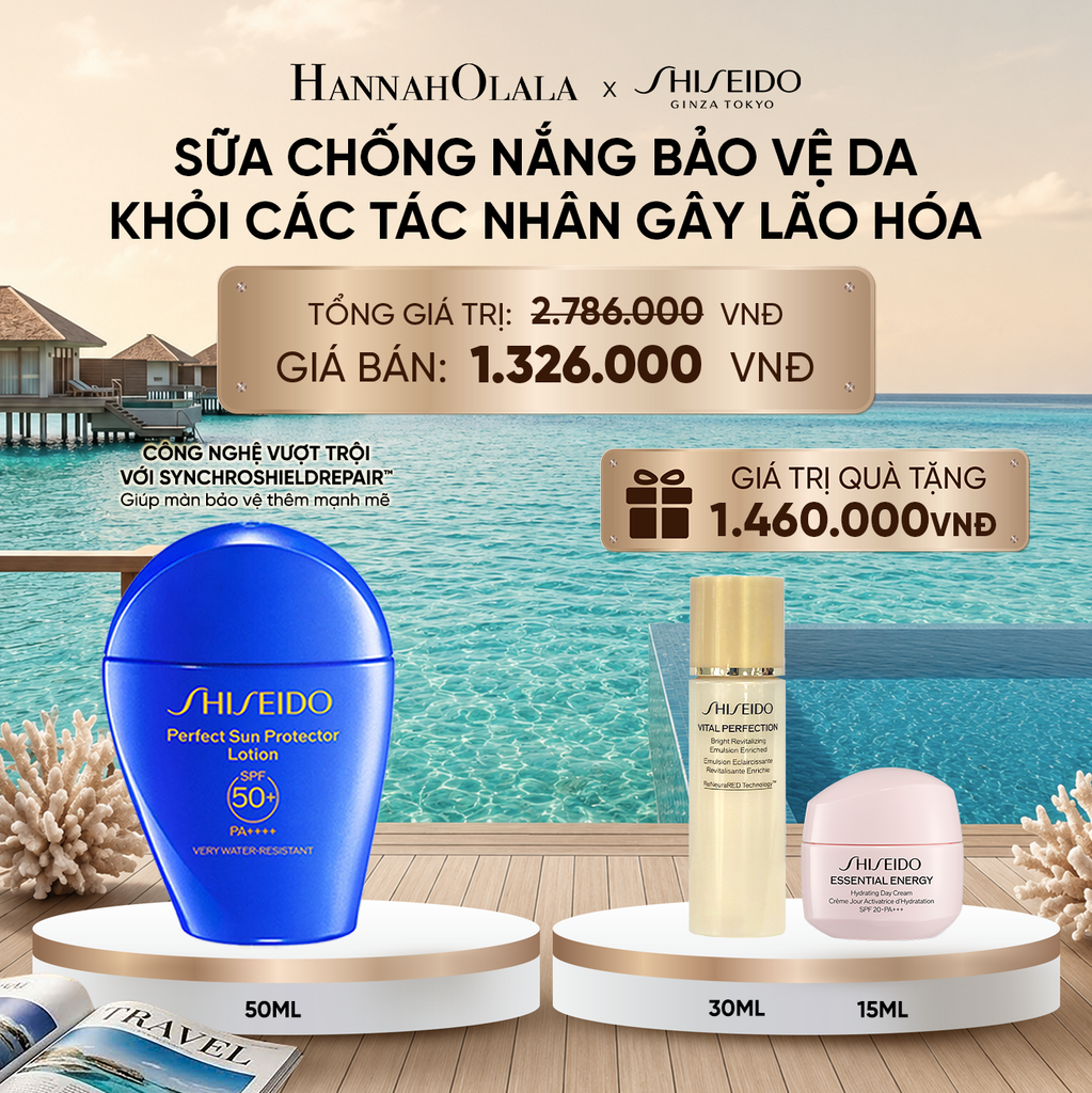  SỮA CHỐNG NẮNG DƯỠNG DA SHISEIDO GSC PERFECT SUN PROTECTOR LOTION SPF50+ 50ML - DEAL 4 