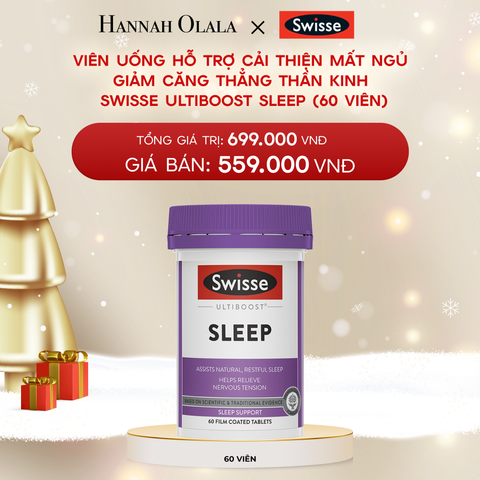  DEAL 4: VIÊN UỐNG HỖ TRỢ CẢI THIỆN MẤT NGỦ GIẢM CĂNG THẲNG THẦN KINH SWISSE ULTIBOOST SLEEP (60 VIÊN) 