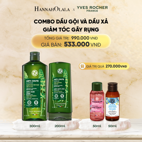  DEAL 4: COMBO DẦU GỘI VÀ DẦU XẢ GIẢM TÓC GÃY RỤNG TẶNG MINI GIẤM XẢ TÓC BÓNG MƯỢT VÀ SỮA TẮM HƯƠNG BIỂN 