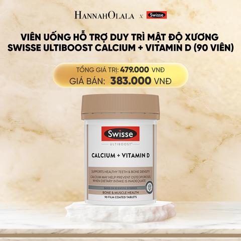  DEAL 4: VIÊN UỐNG HỖ TRỢ DUY TRÌ MẬT ĐỘ XƯƠNG SWISSE ULTIBOOST CALCIUM + VITAMIN D (90 VIÊN) 