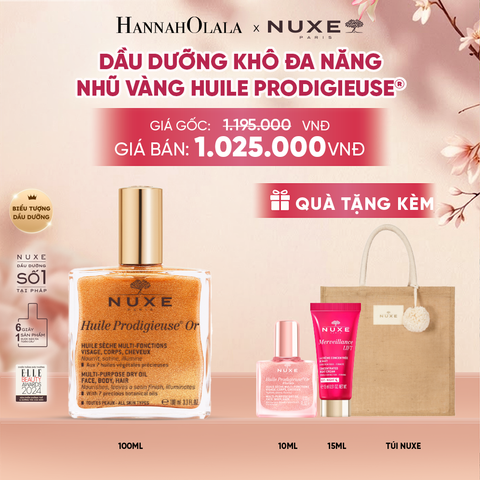  DẦU DƯỠNG KHÔ ĐA NĂNG ÁNH NHŨ NUXE HUILE PRODIGIEUSE® SHIMMERING 100ML - A1992 