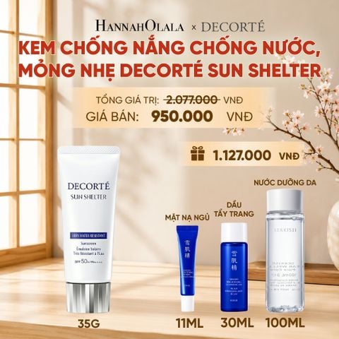  KEM CHỐNG NẮNG DECORTÉ SUN SHELTER_KHÔNG NÂNG TÔNG 