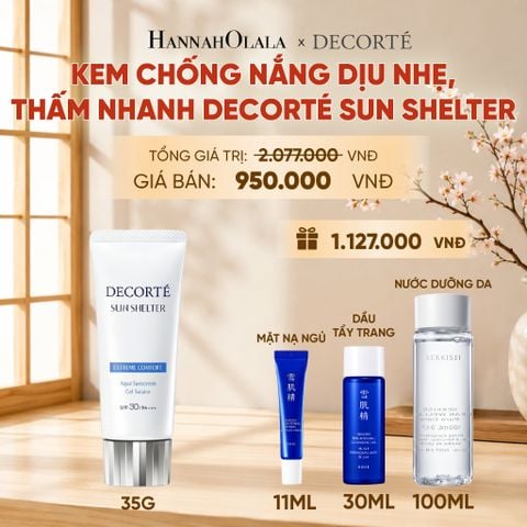  KEM CHỐNG NẮNG DECORTÉ SUN SHELTER_KHÔNG NÂNG TÔNG 