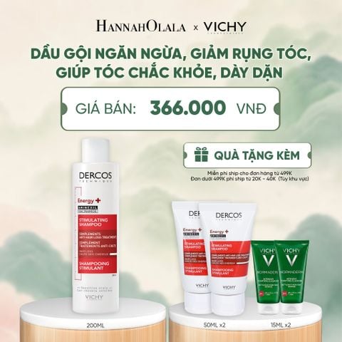  DẦU GỘI NGĂN NGỪA, GIẢM RỤNG TÓC, GIÚP TÓC CHẮC KHỎE, DÀY DẶN VICHY DERCOS HAIRLOSS 200ML - A1167 