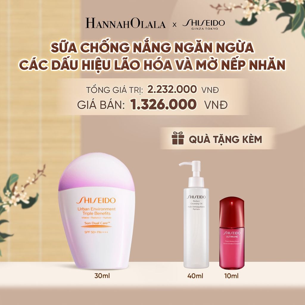  SỮA CHỐNG NẮNG DƯỠNG DA SHISEIDO GSC URBAN ENVIRONMENT TRIPLE BEAUTY SUNCARE EMULSION SPF50+ PA++++ 30ML - DEAL 04 - A1160 