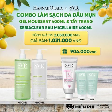 COMBO LÀM SẠCH DA DẦU MỤN GEL MOUSSANT 400ML VÀ TẨY TRANG SEBIACLEAR EAU MICELLAIRE 400ML - DEAL 04 - A2235 