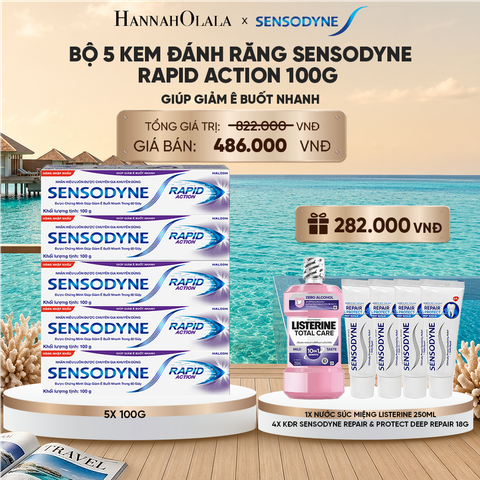  BỘ 5 KEM ĐÁNH RĂNG SENSODYNE RAPID ACTION 100G GIÚP GIẢM Ê BUỐT NHANH_ D145 