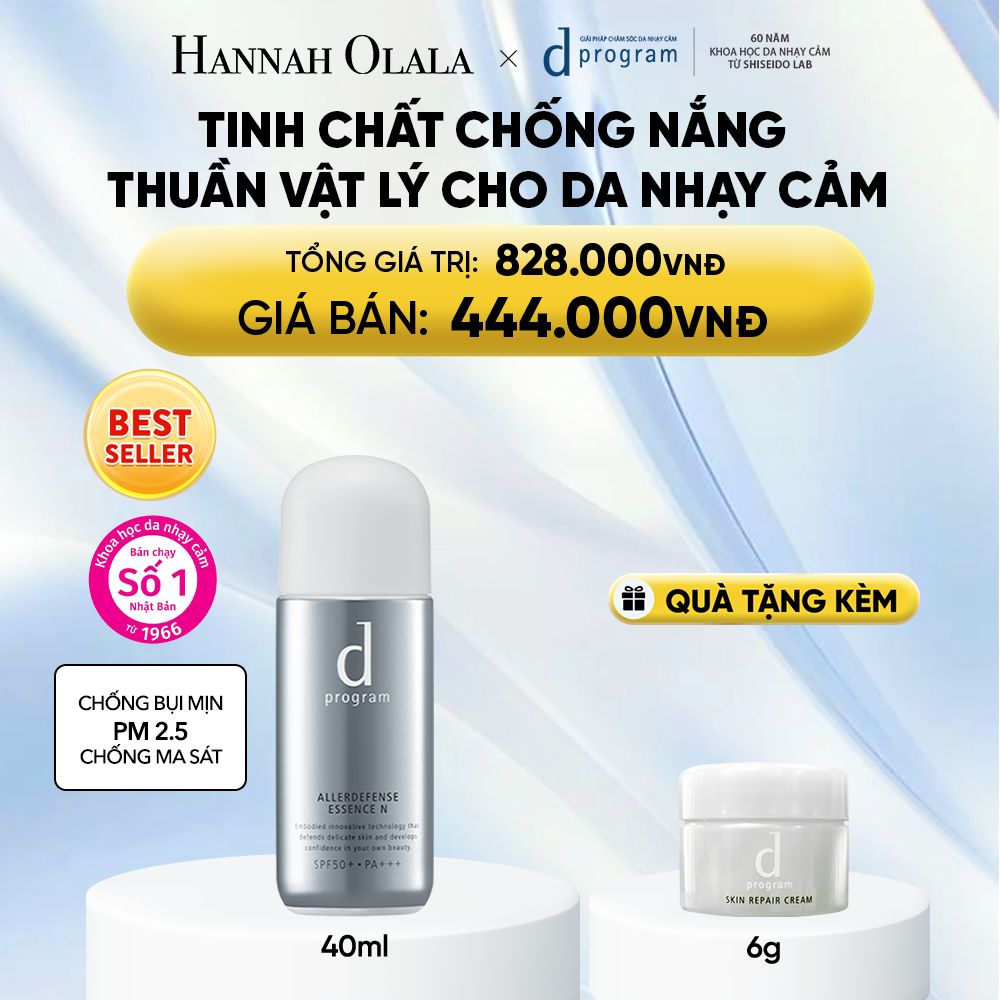  TINH CHẤT CHỐNG NẮNG KIỀM DẦU AN TOÀN CHO DA NHẠY CẢM D PROGRAM ALLERDEFENSE ESSENSE 40ML - DEAL 4 