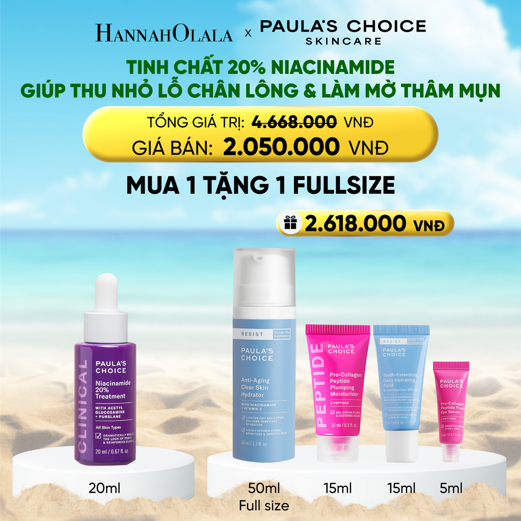  DEAL 4: TINH CHẤT SE KHÍT LỖ CHÂN LÔNG VÀ LÀM MỜ THÂM MỤN NIACINAMIDE 20% 20ML 