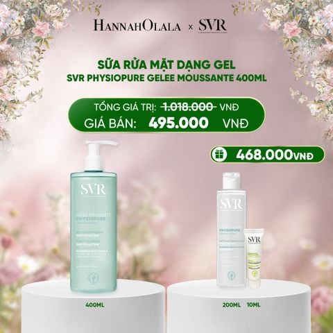  DEAL 04: SỮA RỬA MẶT DẠNG GEL CHO DA NHẠY CẢM SVR PHYSIOPURE GELEE MOUSSANTE 400ML 