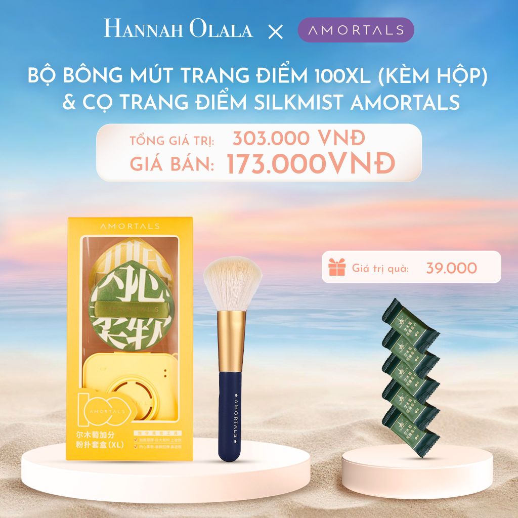  C1130_DEAL 4:BỘ BÔNG MÚT TRANG ĐIỂM XL 100 (KÈM HỘP) VÀ CỌ TRANG ĐIỂM SILKMIST AMORTALS 