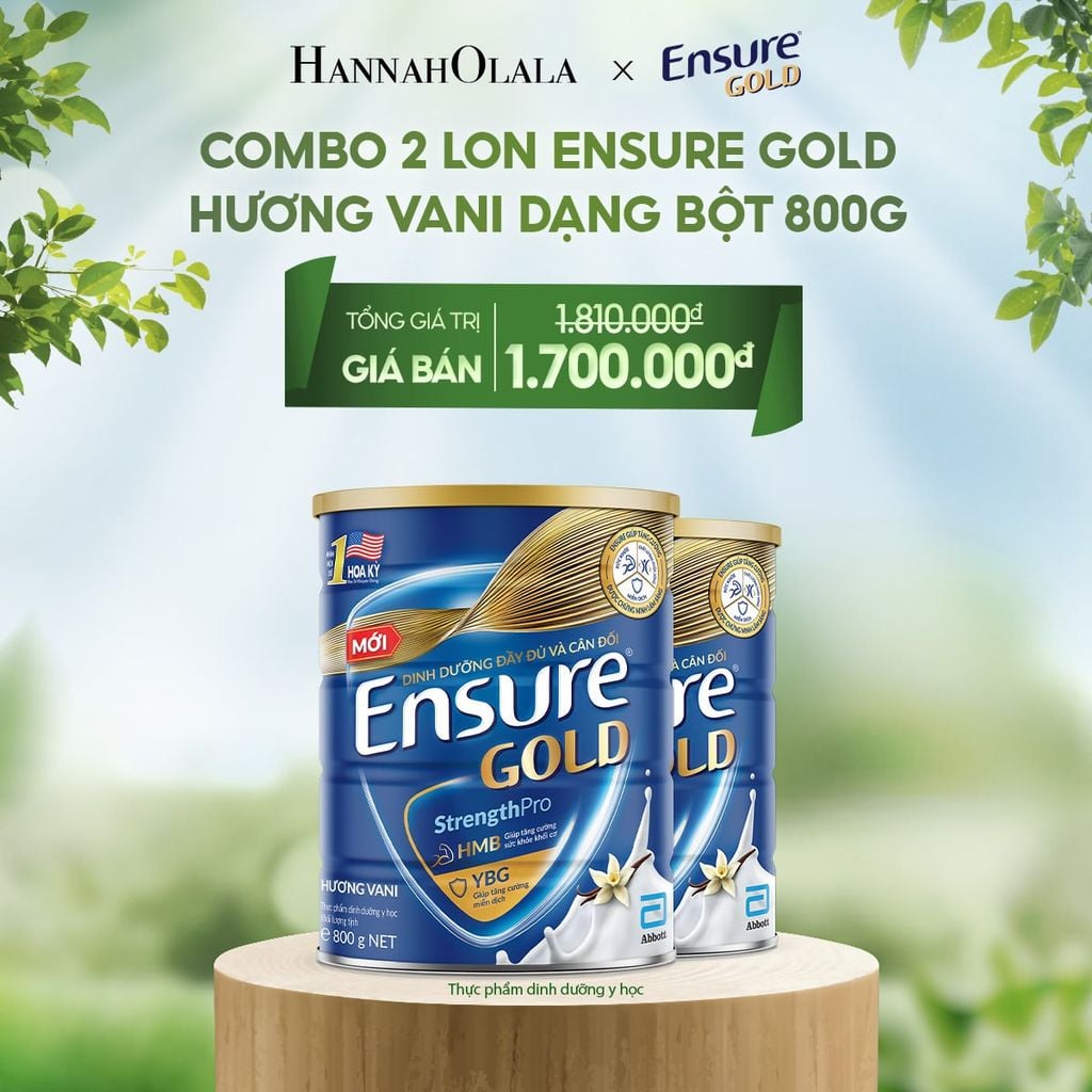  E116_DEAL 4: COMBO 2 LON ENSURE GOLD HƯƠNG VANI DẠNG BỘT 800G 